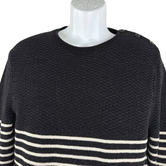 RRL Double RL Ralph Lauren Sweater Mens Medium Striped Shoulder Buttons FS-1342 - Picture 3 of 9